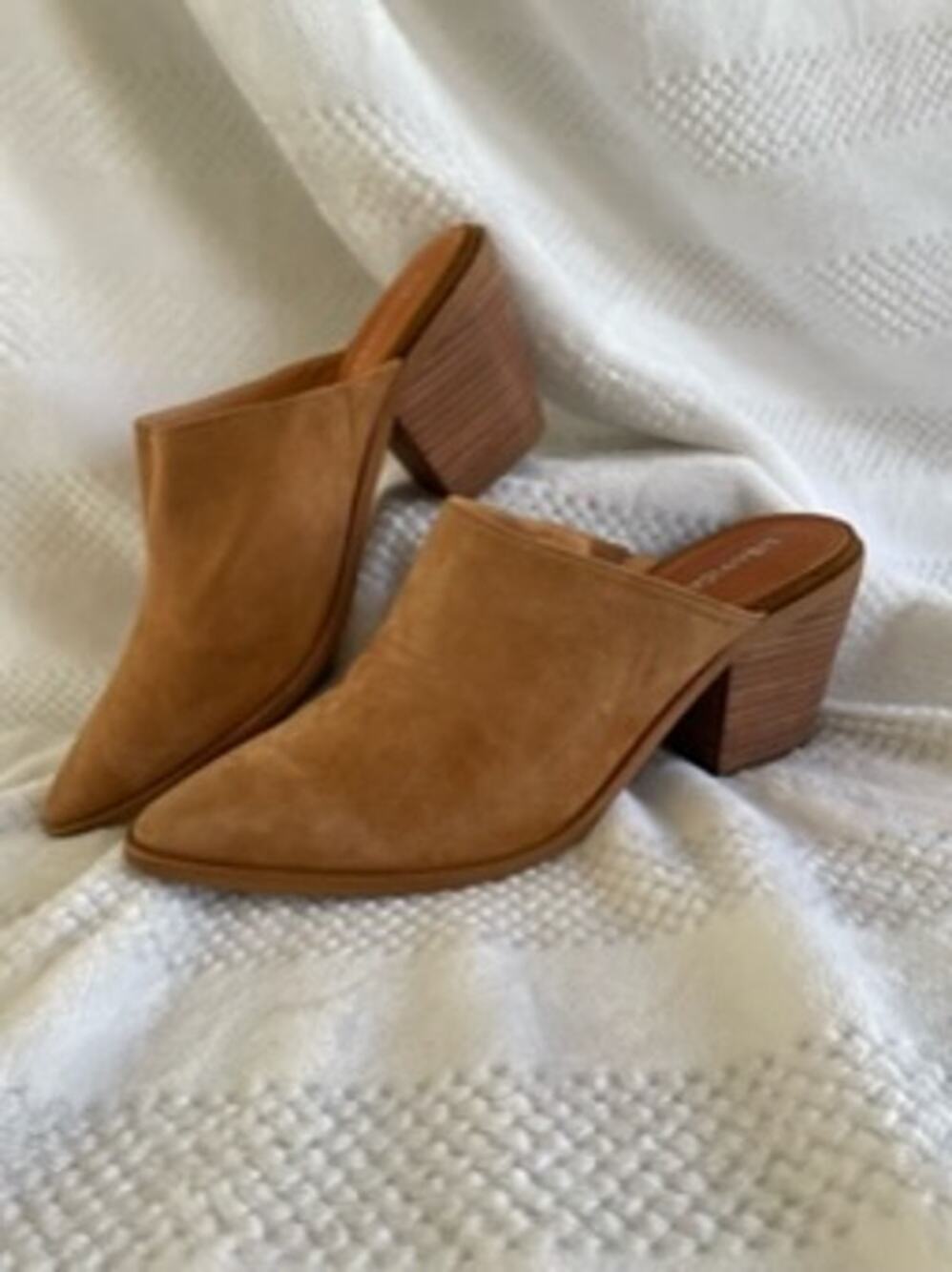 Lisa Vicky Brown Heeled Pointed Toe Mules Size 9.5 M - Picture 1 of 5